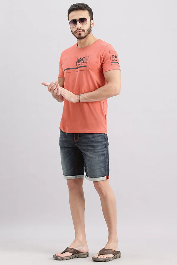 Faded Rose Half Sleeve Round Neck Tee - Image 2