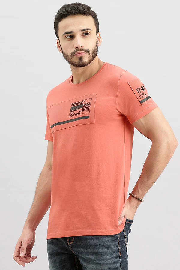 Faded Rose Half Sleeve Round Neck Tee - Image 5