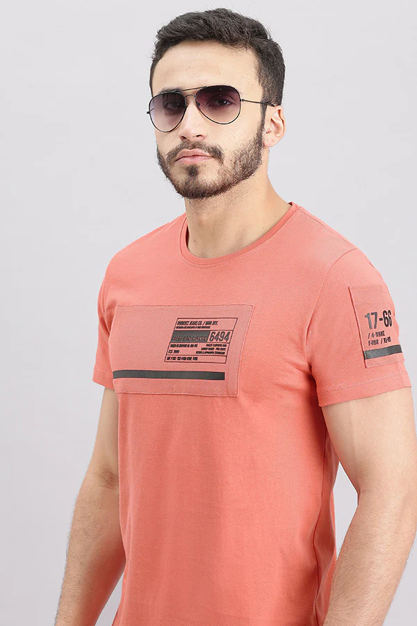 Faded Rose Half Sleeve Round Neck Tee - Image 6