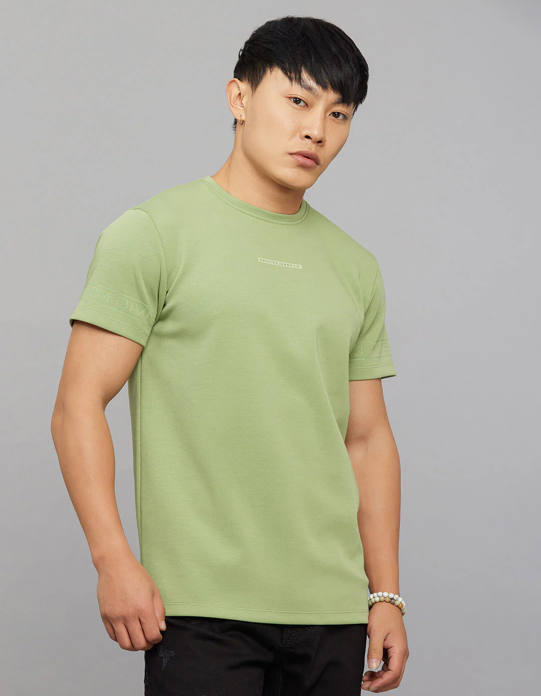 Fern Green Half Sleeves Round Neck Tee - Image 4