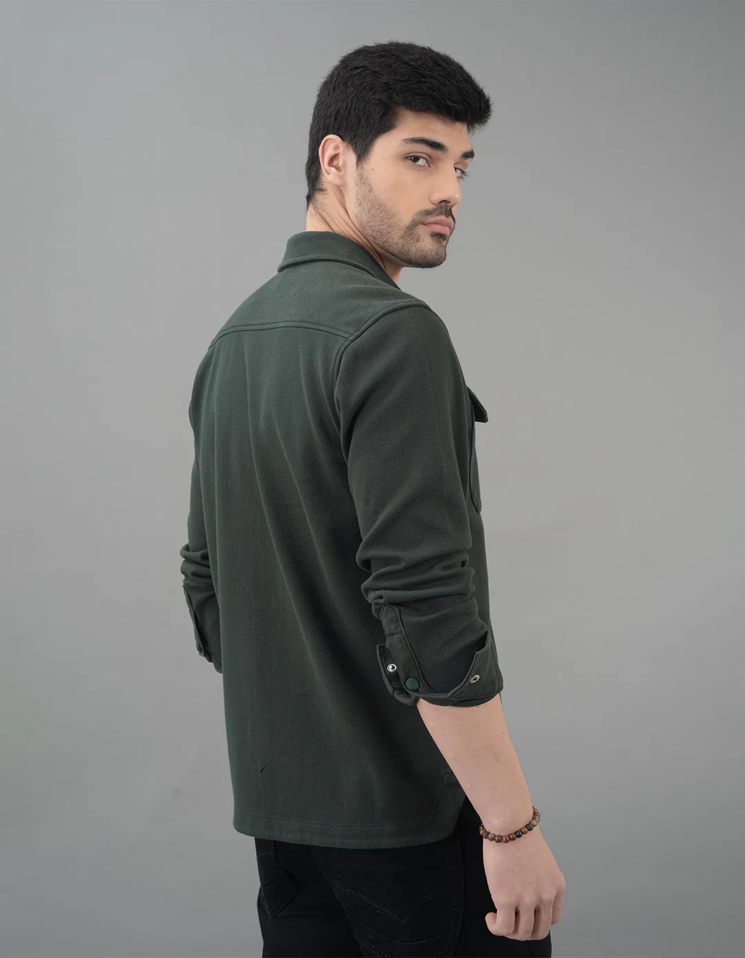 Green Full Sleeve Knit Shacket - Image 5