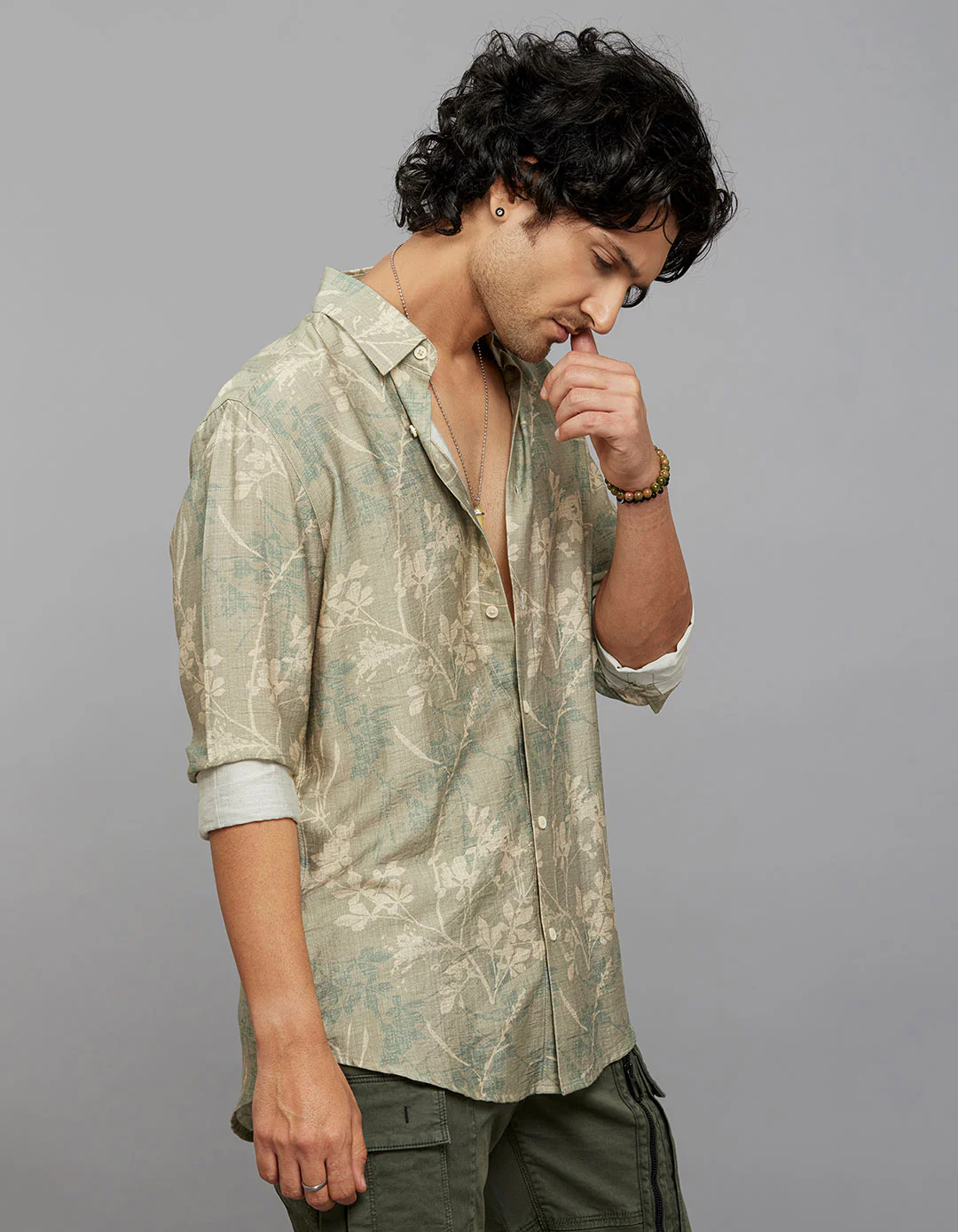 Green Full Sleeves Printed Shirt - Image 4