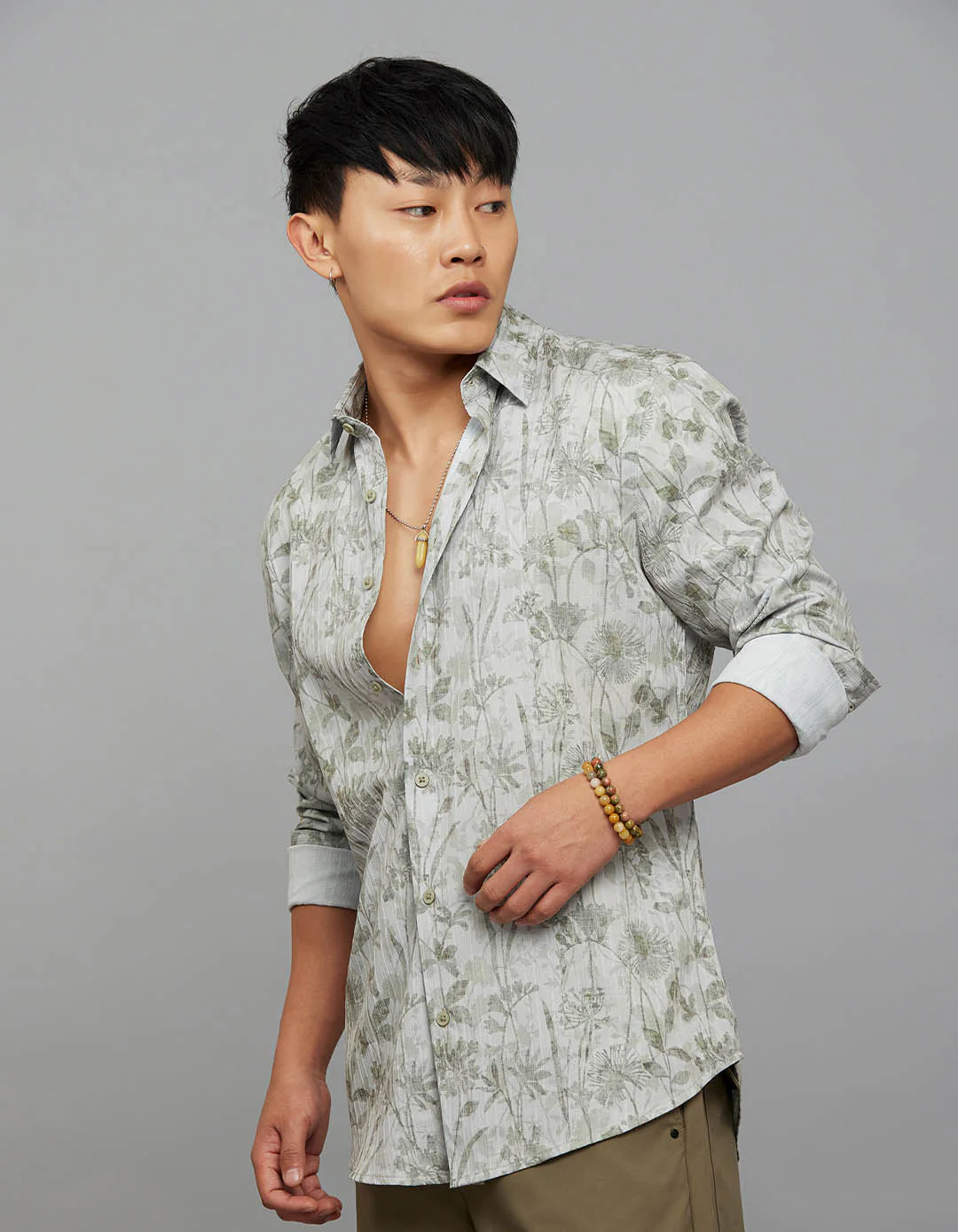 Green Full Sleeves Printed Shirt - Image 3