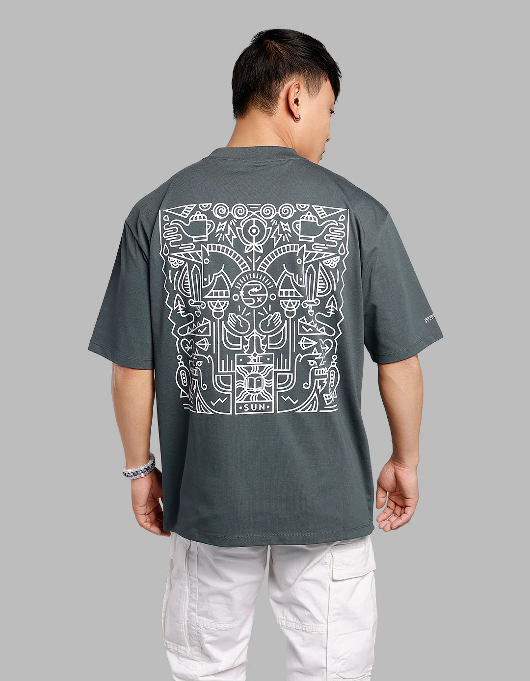 Green Half Sleeves Oversize Tee - Image 5