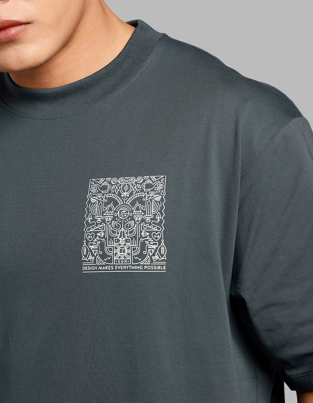 Green Half Sleeves Oversize Tee - Image 6