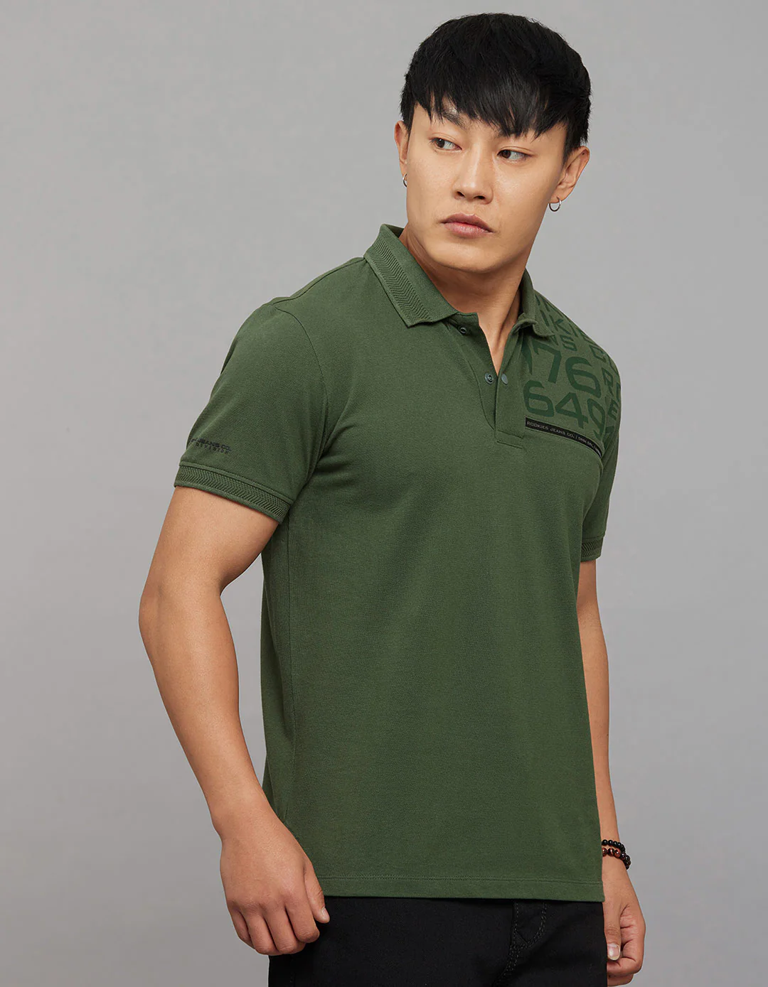 Green Half Sleeves Pique Polo Tee - Image 4