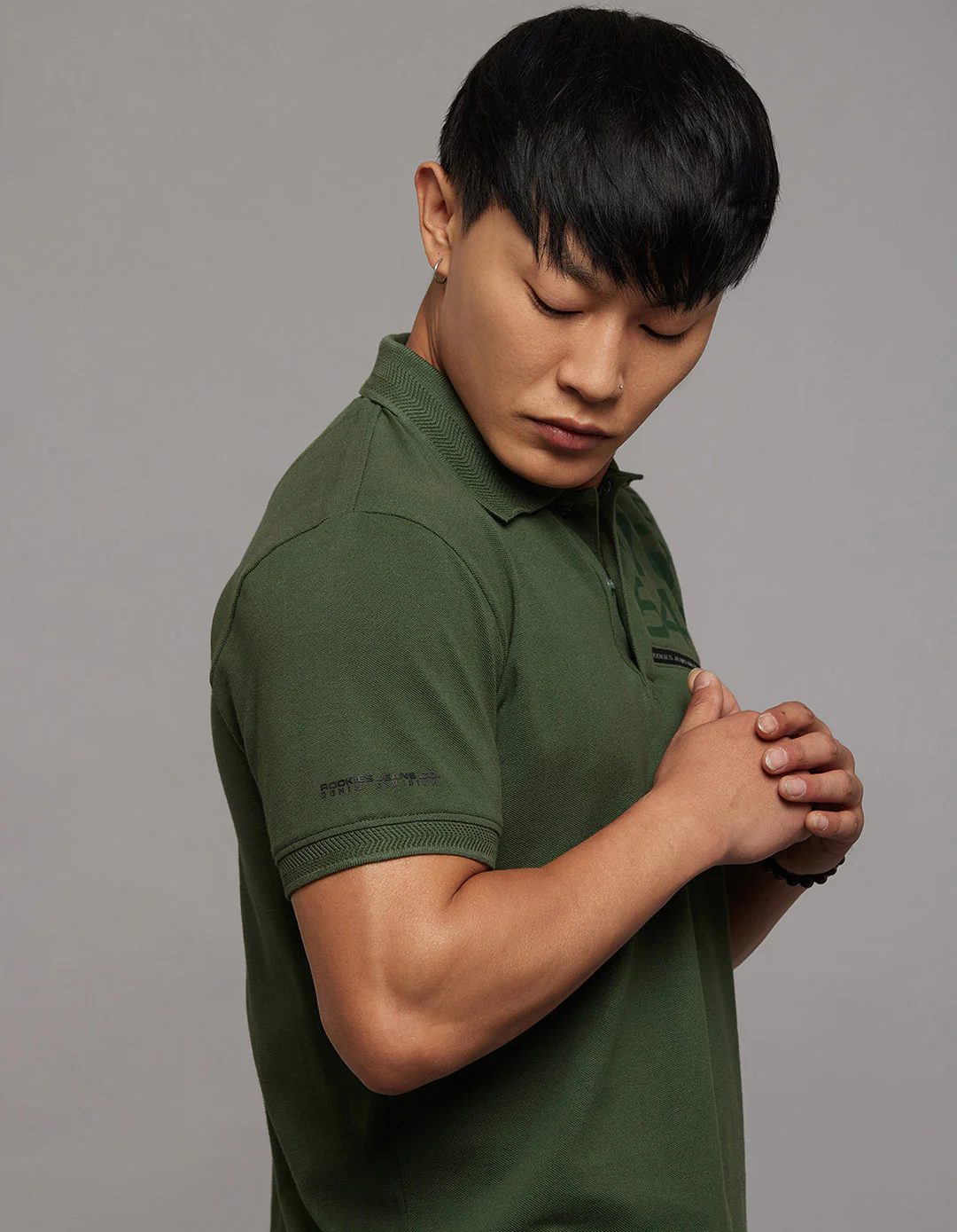 Green Half Sleeves Pique Polo Tee - Image 5