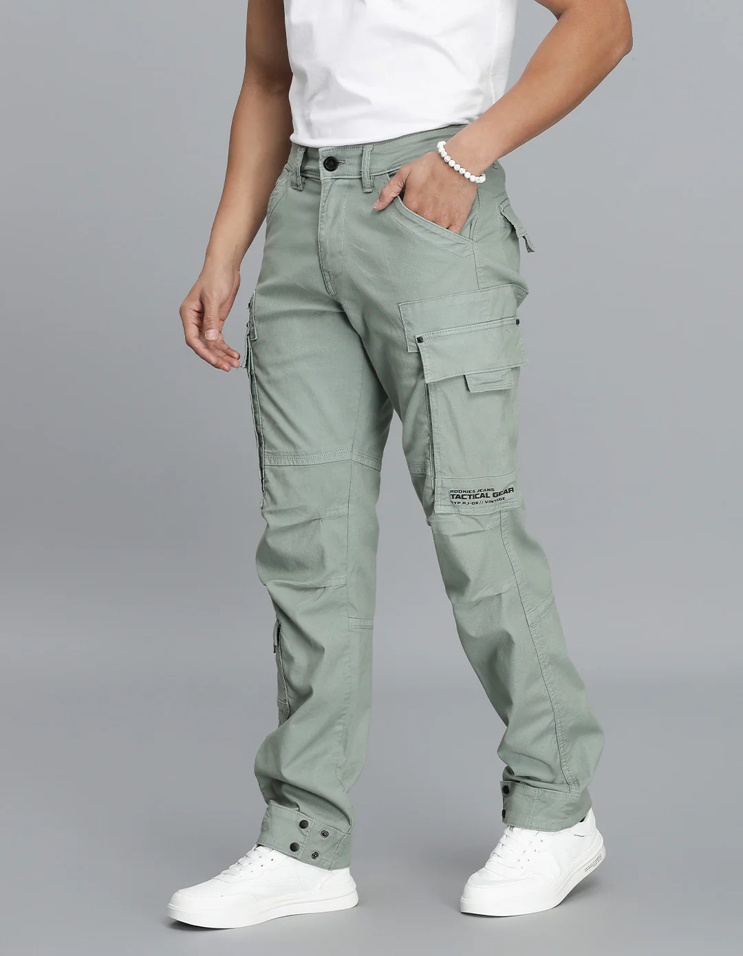 Green Slim Fit Cargo Pant - Image 3
