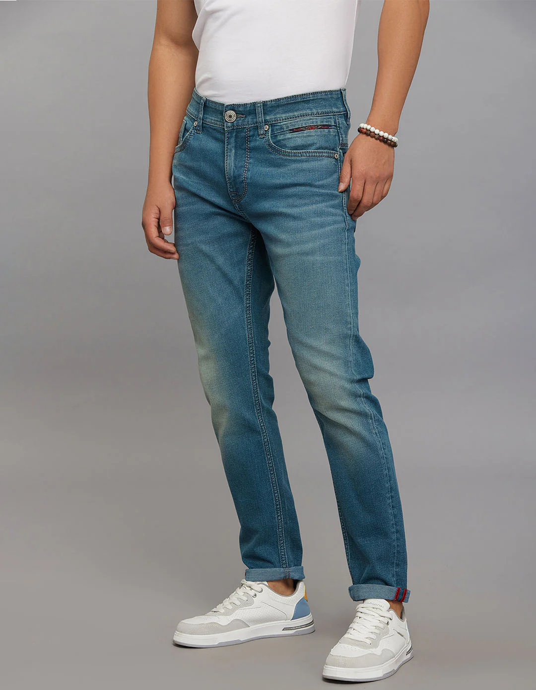 Greenish 5 Pocket Low-Rise Ankle Length Stretch Jeans - Image 3