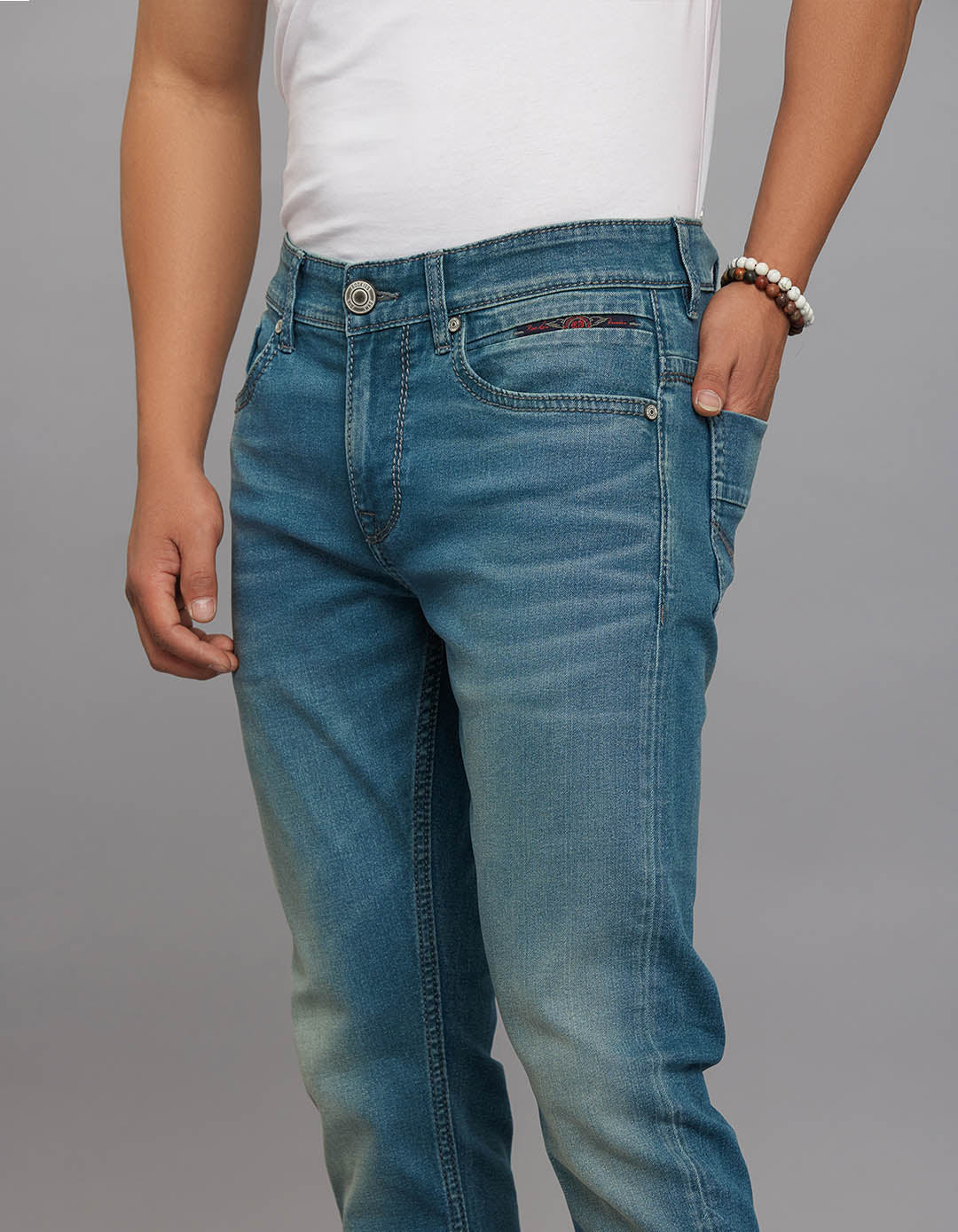 Greenish 5 Pocket Low-Rise Ankle Length Stretch Jeans - Image 5