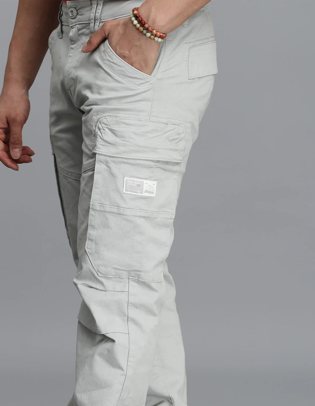 Grey Regular Fit Cargo Pant - Image 6