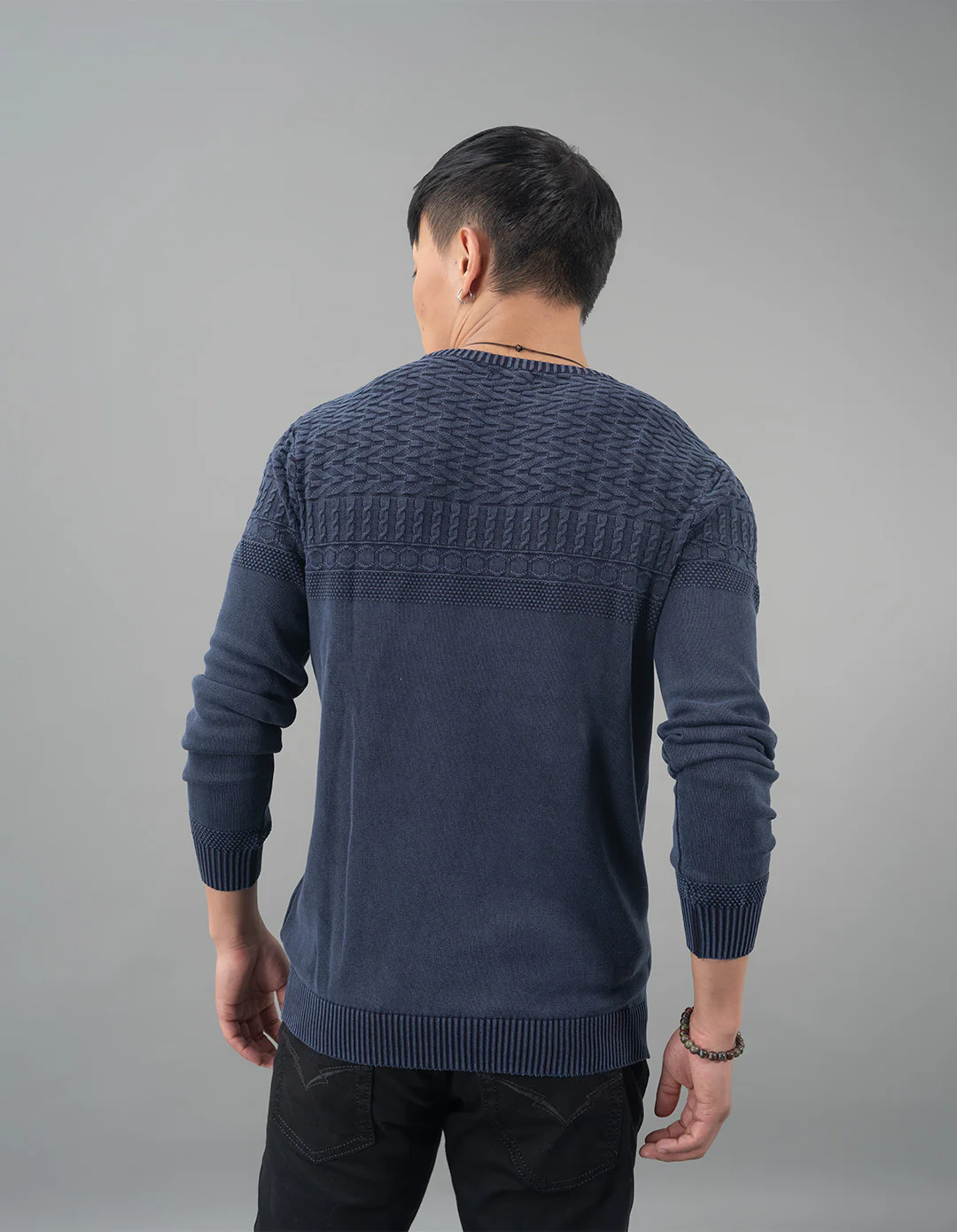 Indigo Round Neck Flatknit Tee - Image 5