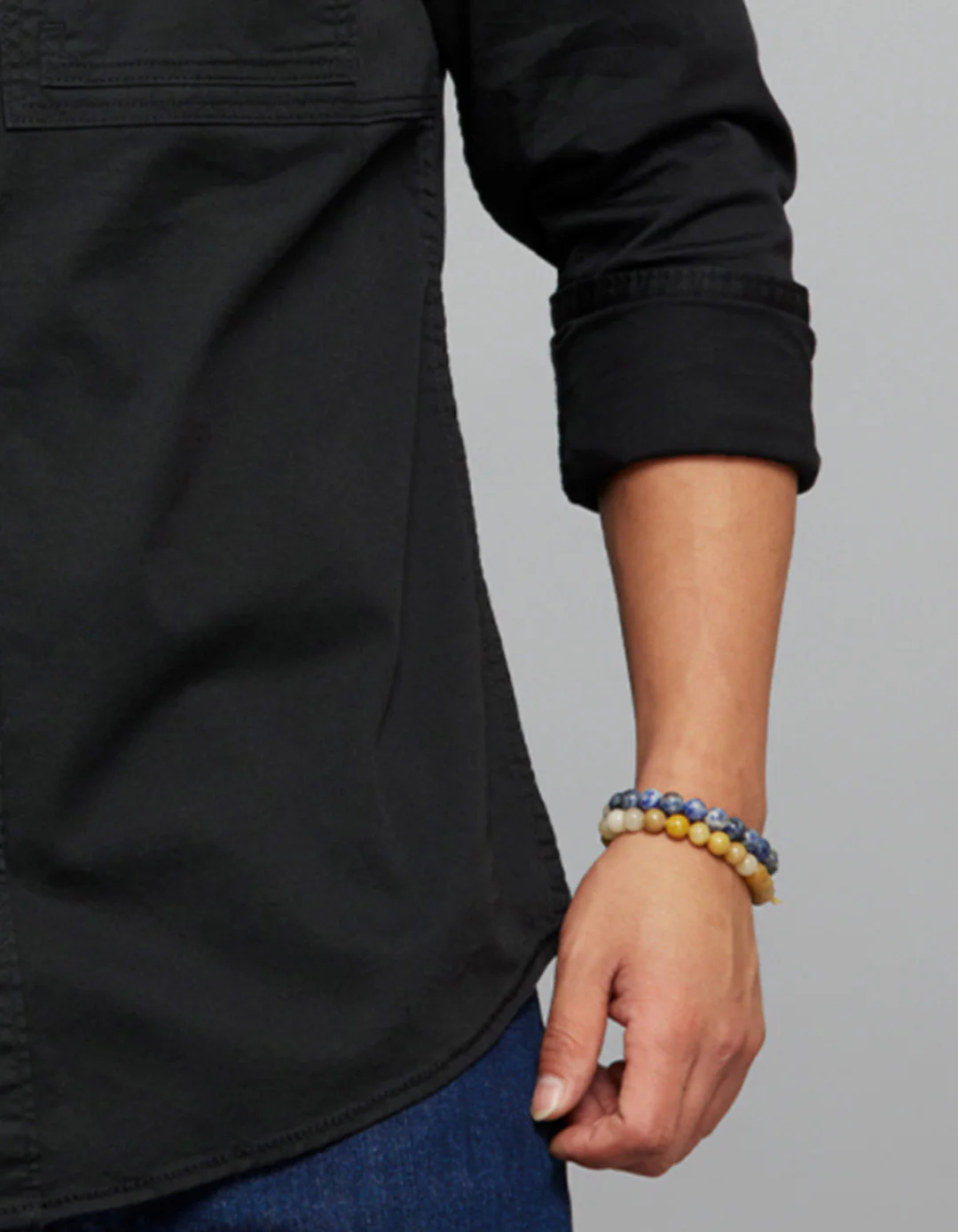 Jet Black Full Sleeves Cargo Shirt - Image 7