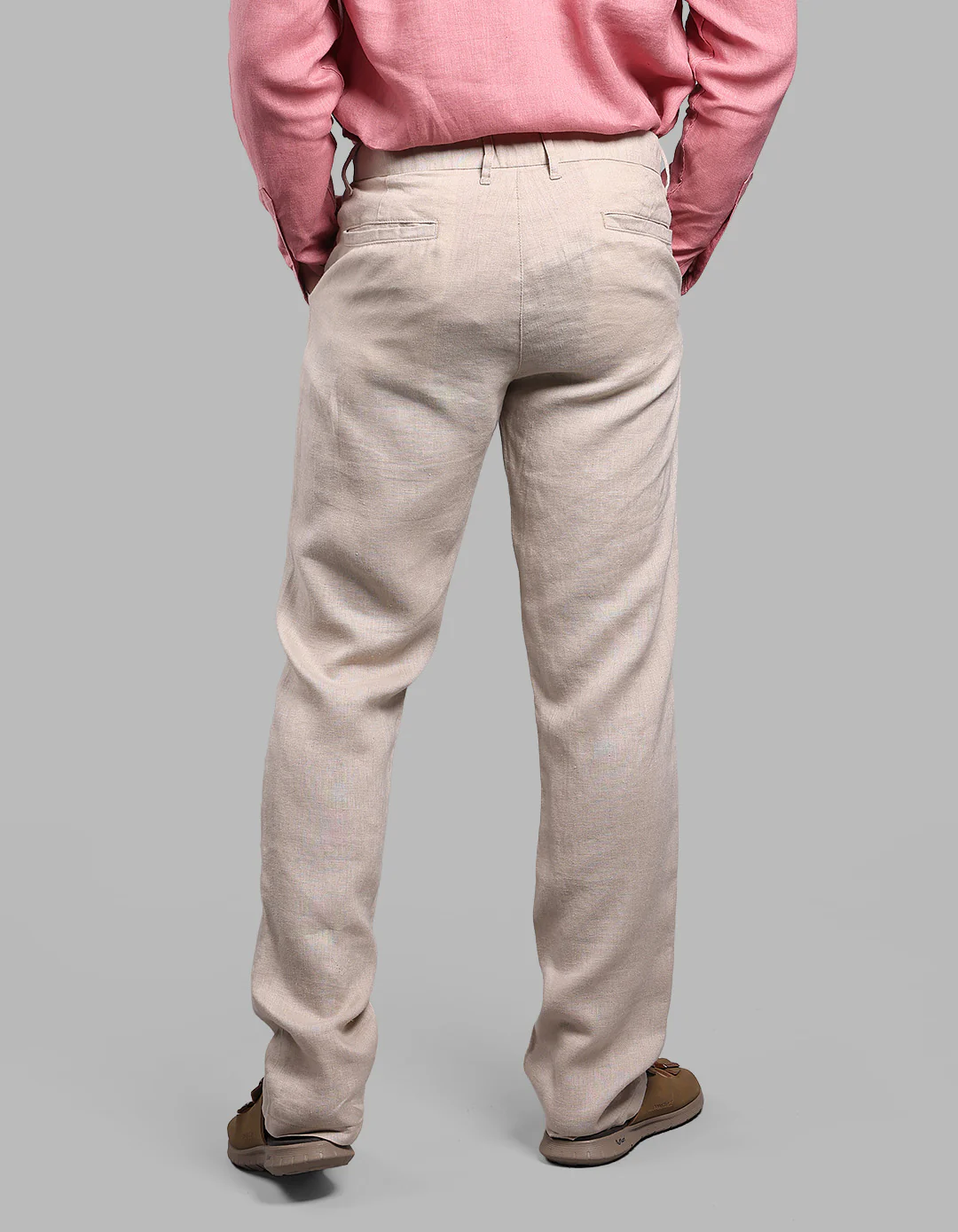 Khaki 100% Linen Chino Pant - Image 5