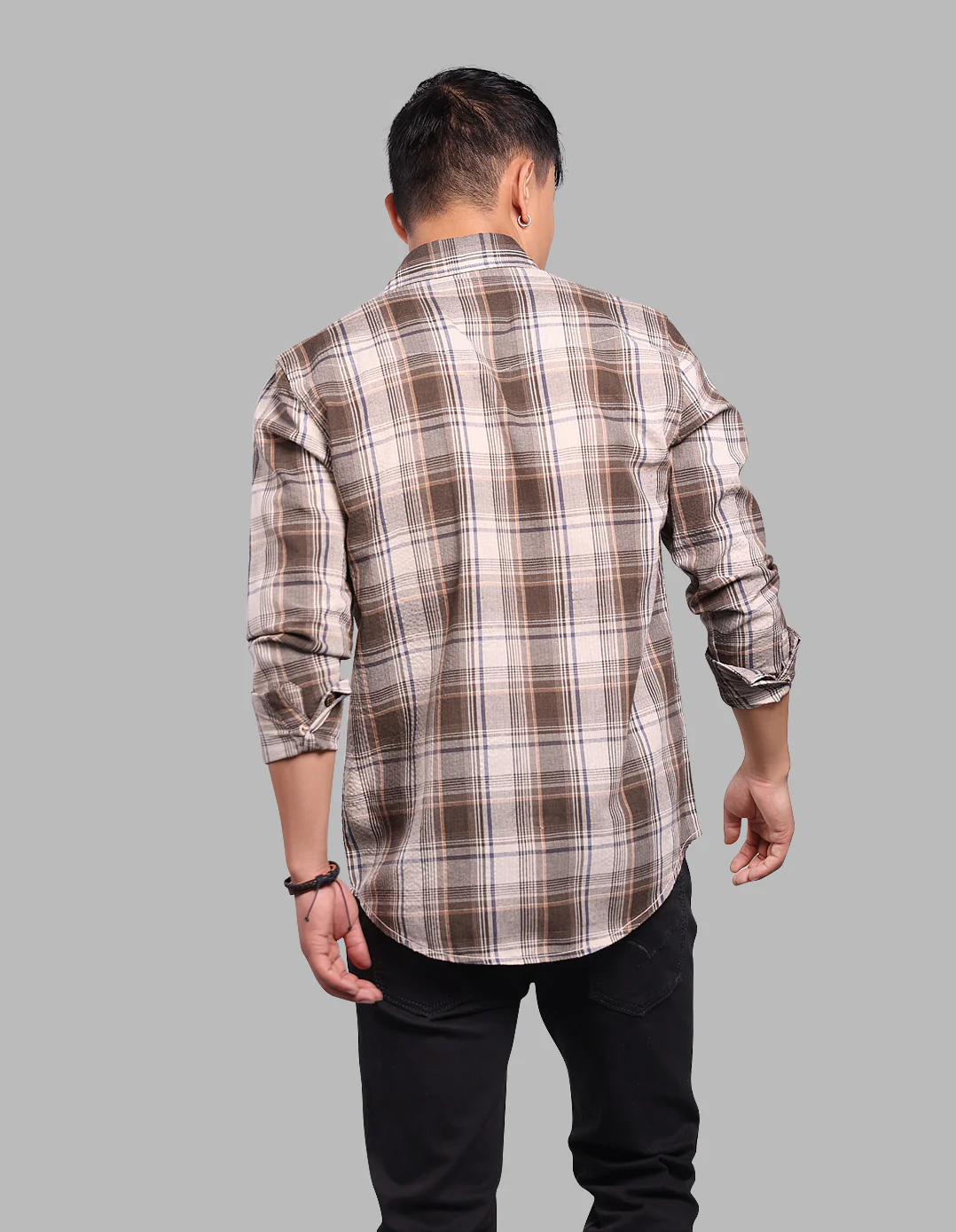 Khaki Full Sleeve Check Shirt - Image 5