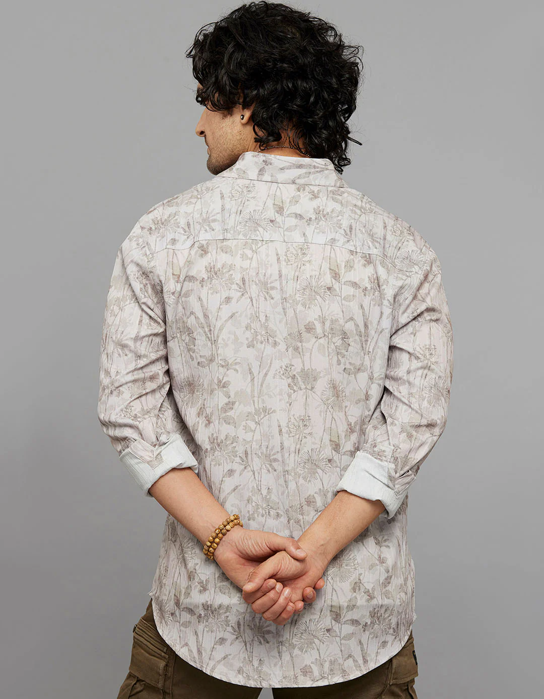 Khaki Full Sleeves Printed Shirt - Image 6