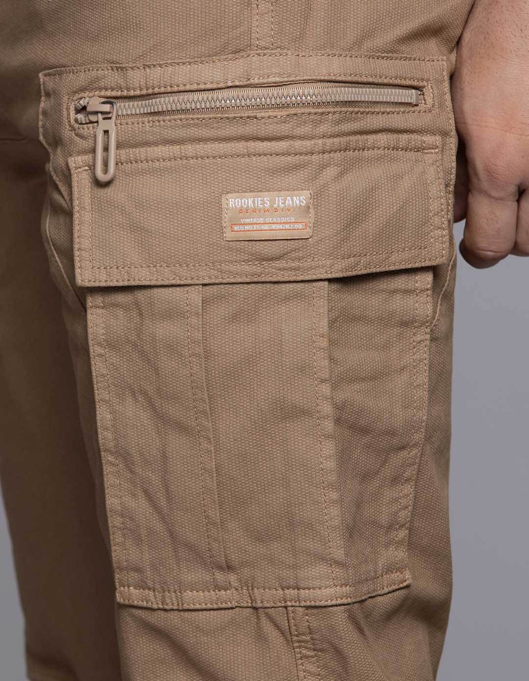 Khaki Regular Fit Cargo Pant - Image 3