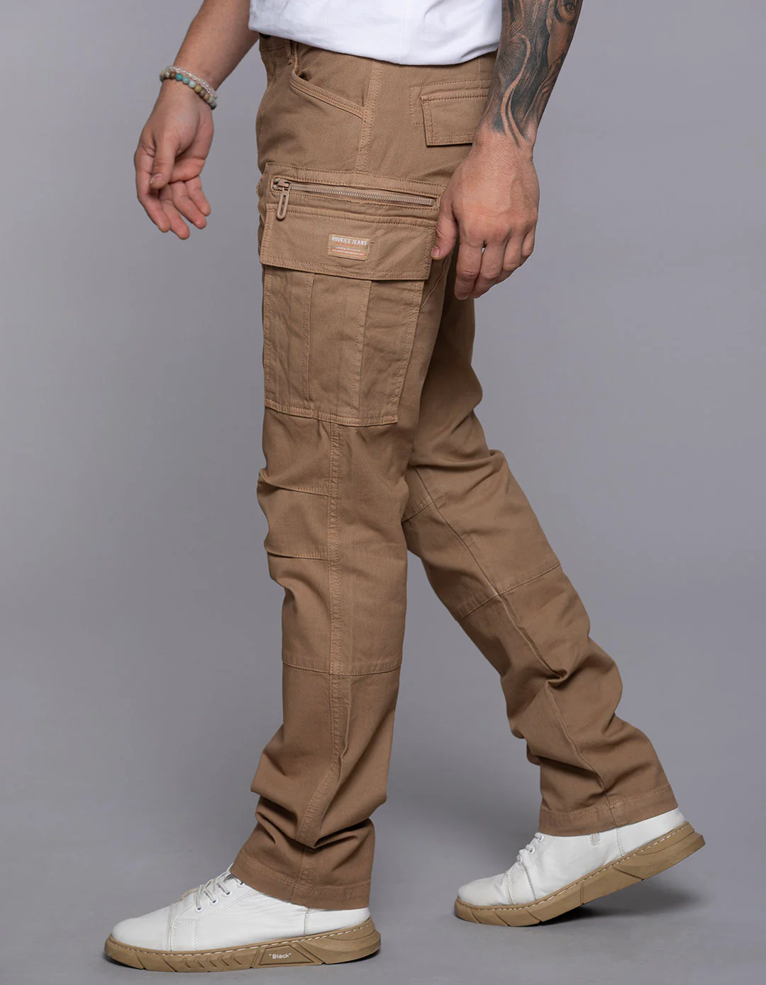 Khaki Regular Fit Cargo Pant - Image 4