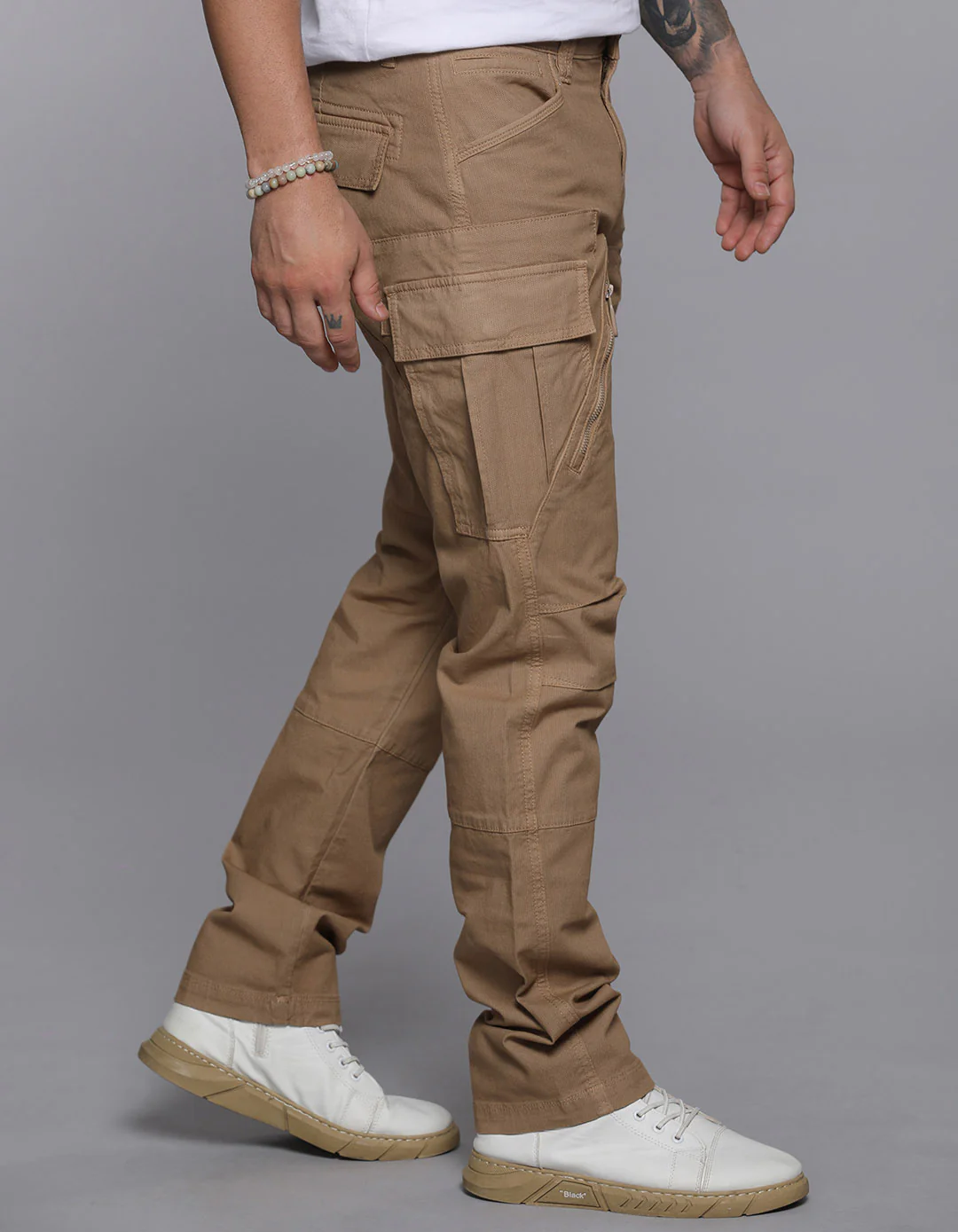 Khaki Regular Fit Cargo Pant - Image 5