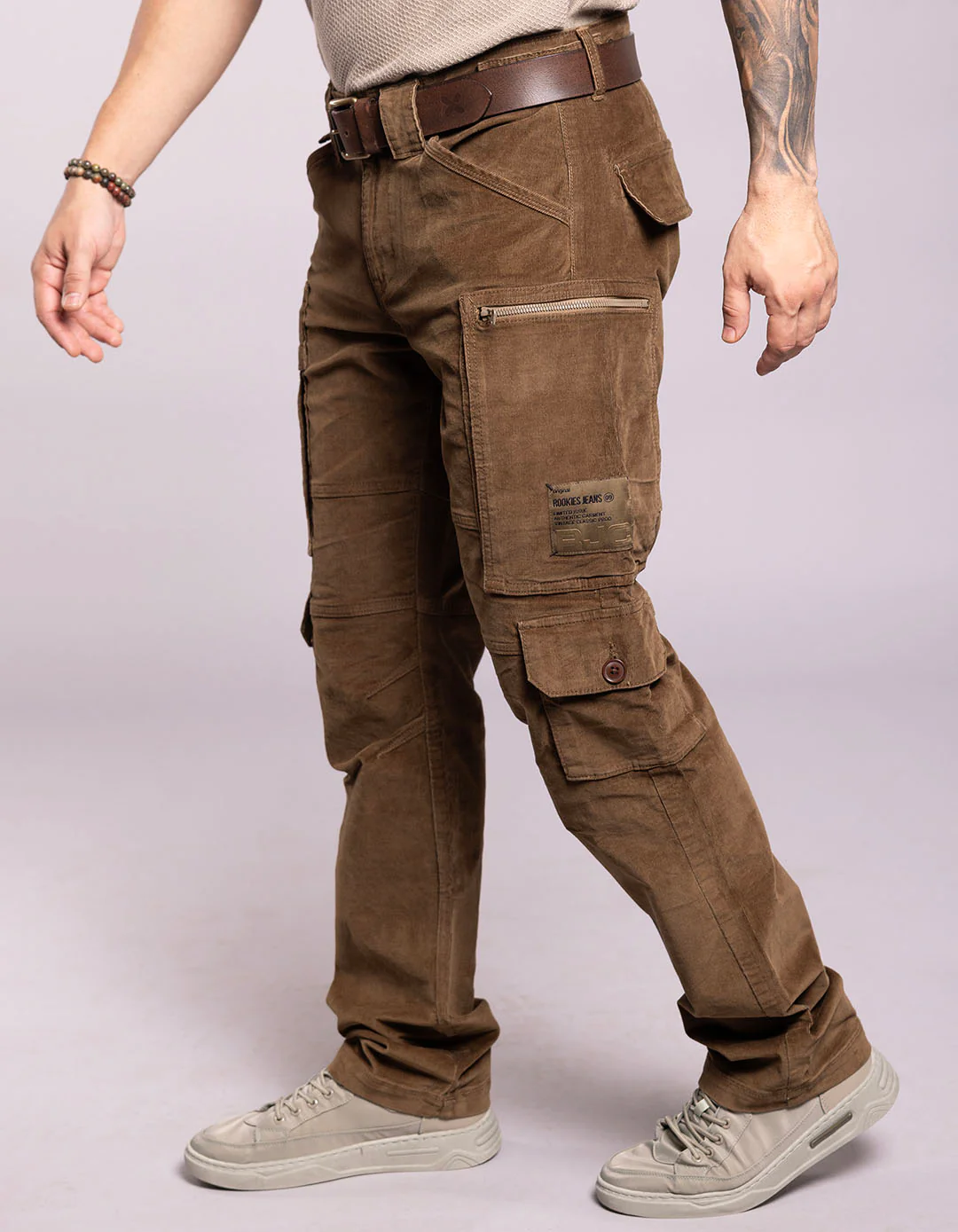 Khaki Regular Fit Cargo Pant - Image 4