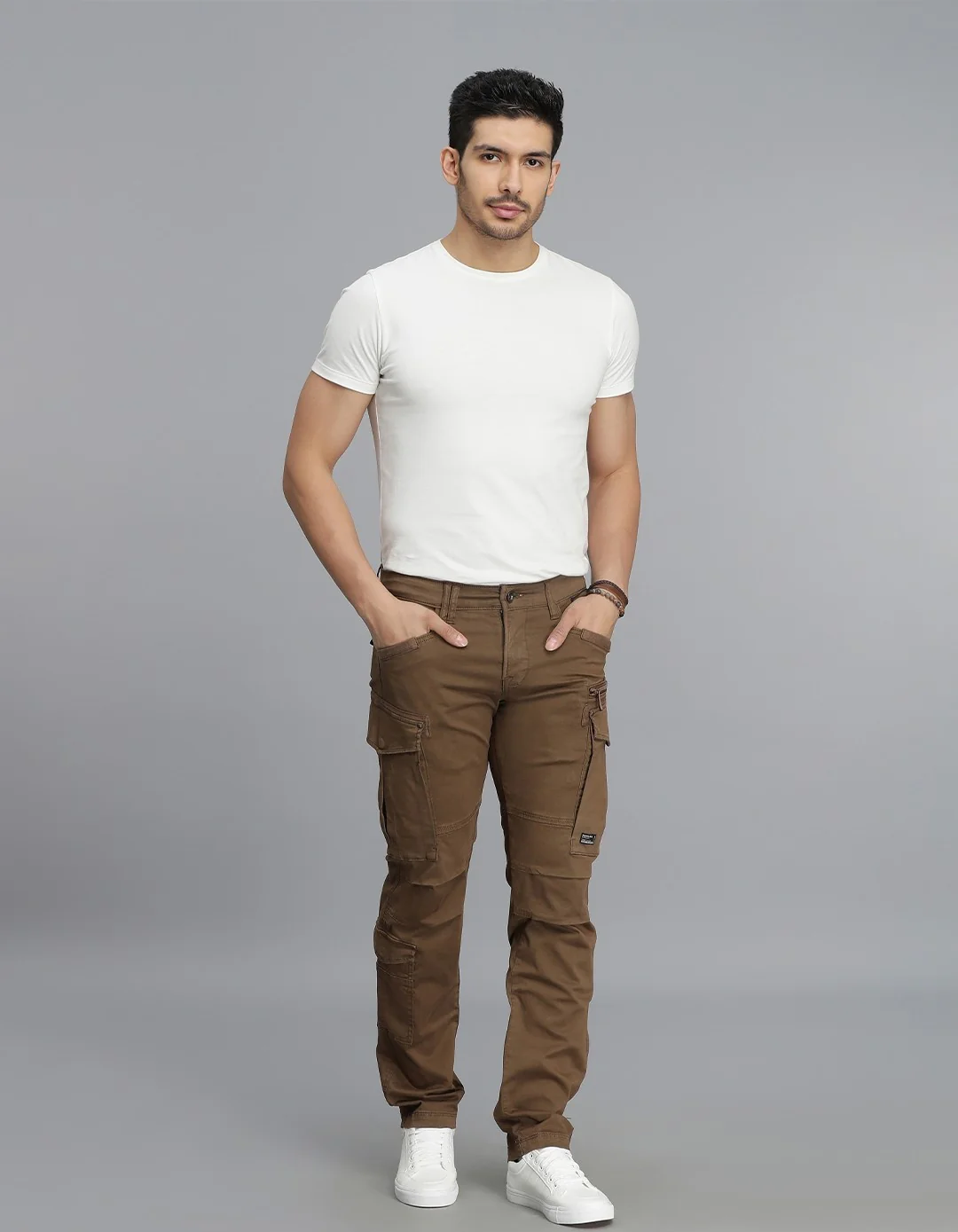Khaki Regular Fit Cargo Pant - Image 2