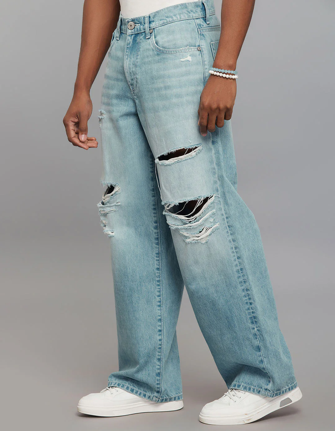 Light Blue Extra Loose Fit Jeans - Image 3