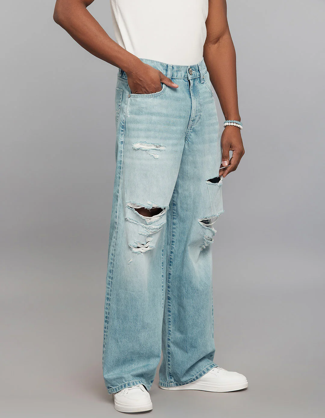 Light Blue Extra Loose Fit Jeans - Image 4
