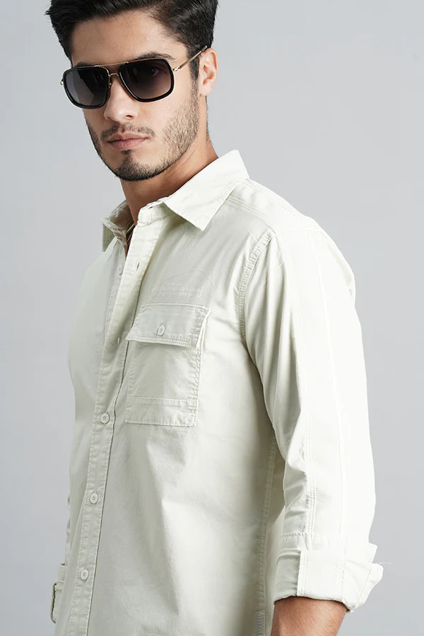 Light Lemon Full Sleeve Solid Shirt - Image 6
