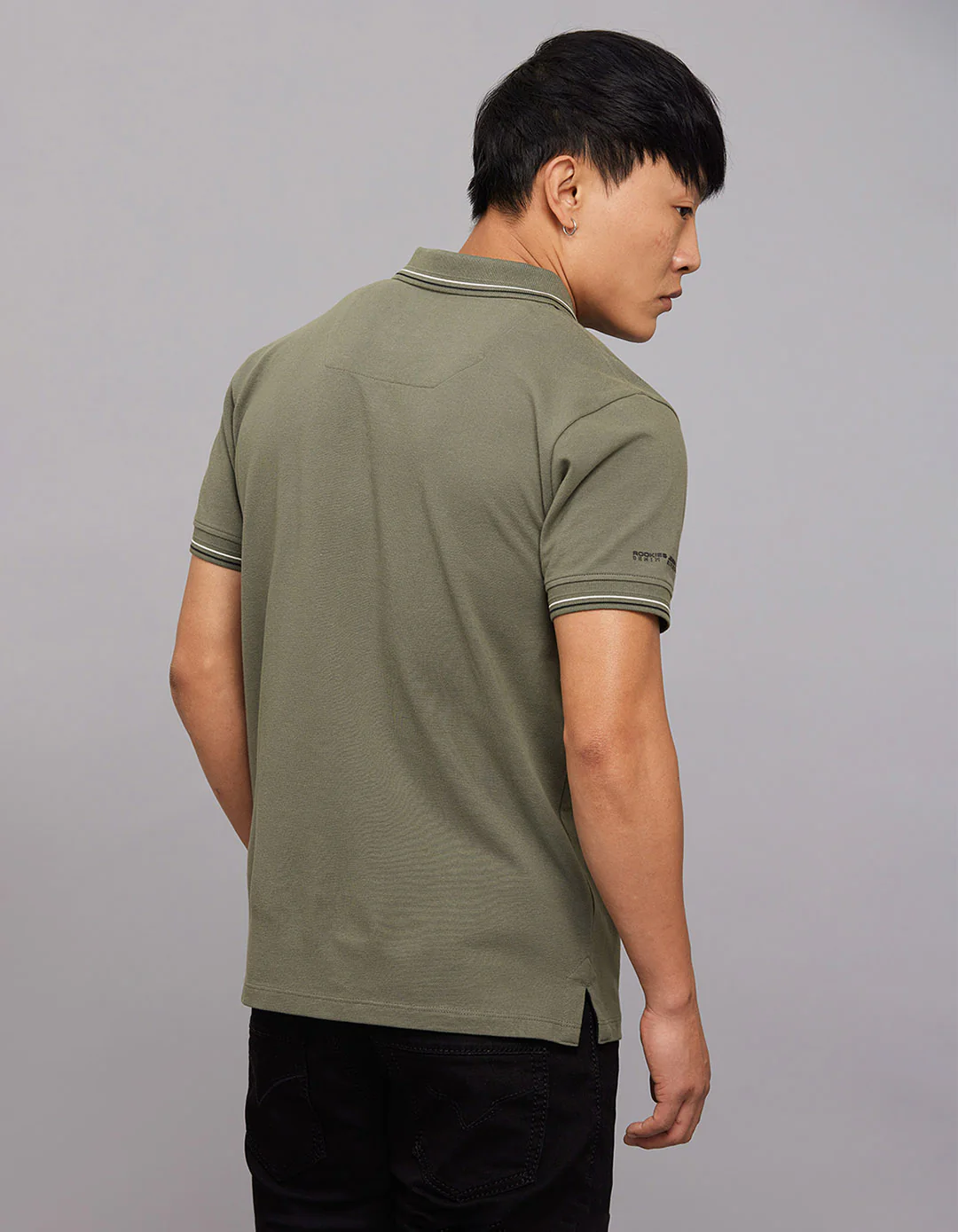 Light Olive Half Sleeves Pique Polo Tee - Image 7
