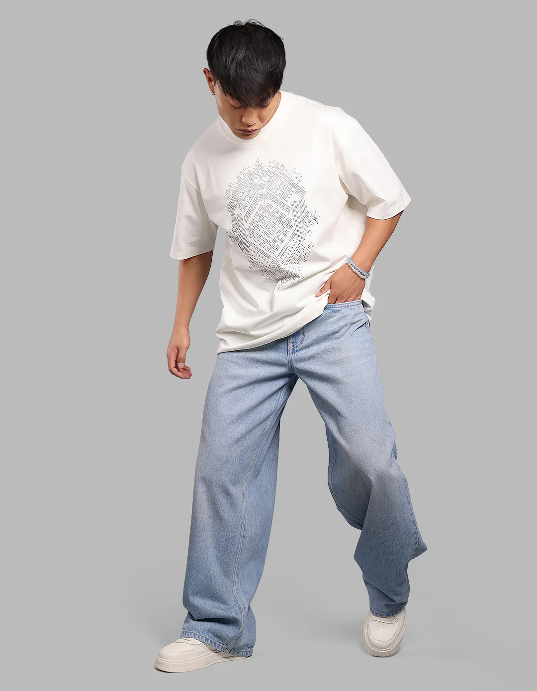 Lt Blue 5 Pocket Extra Loose Fit Jeans - Image 4