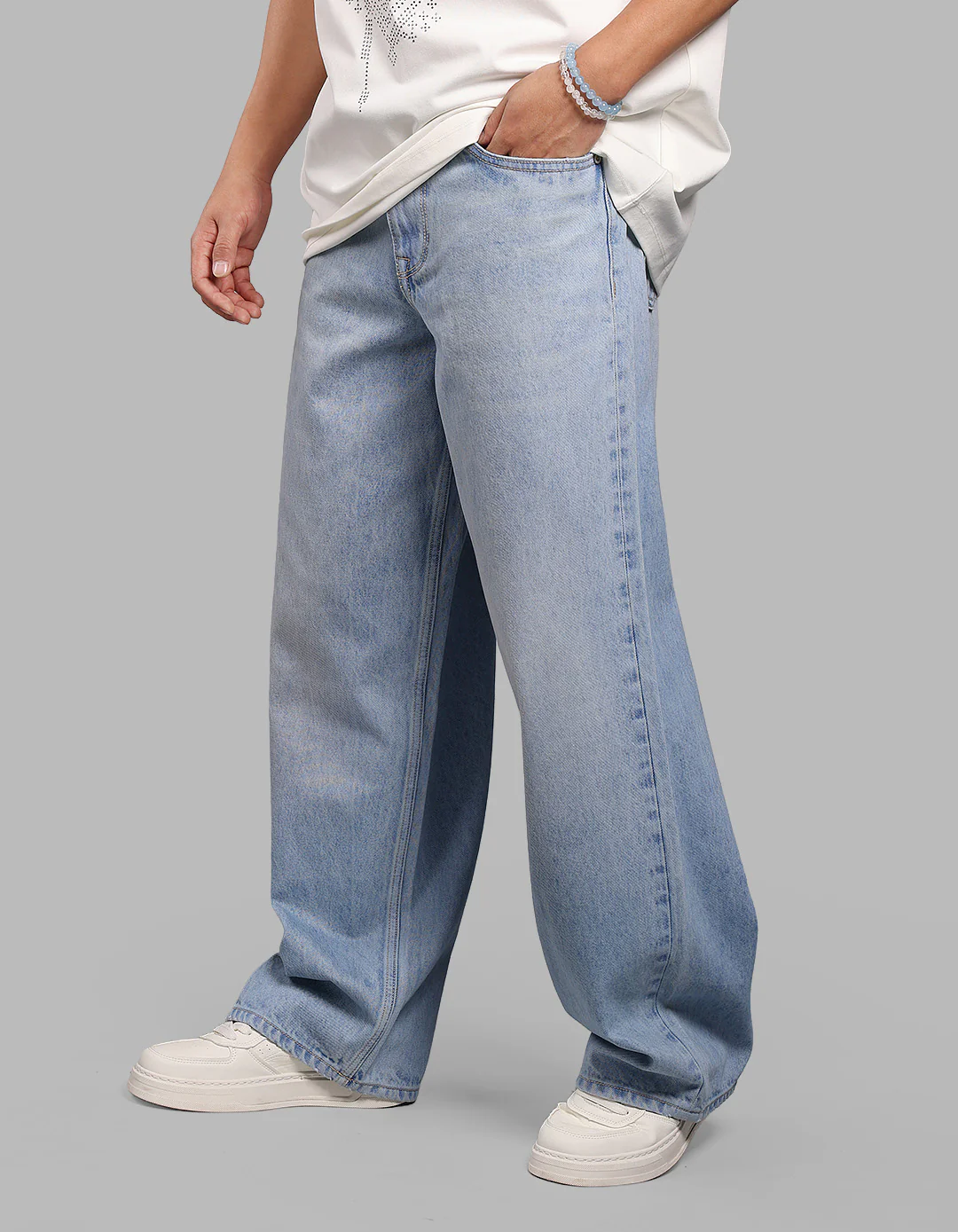 Lt Blue 5 Pocket Extra Loose Fit Jeans - Image 5
