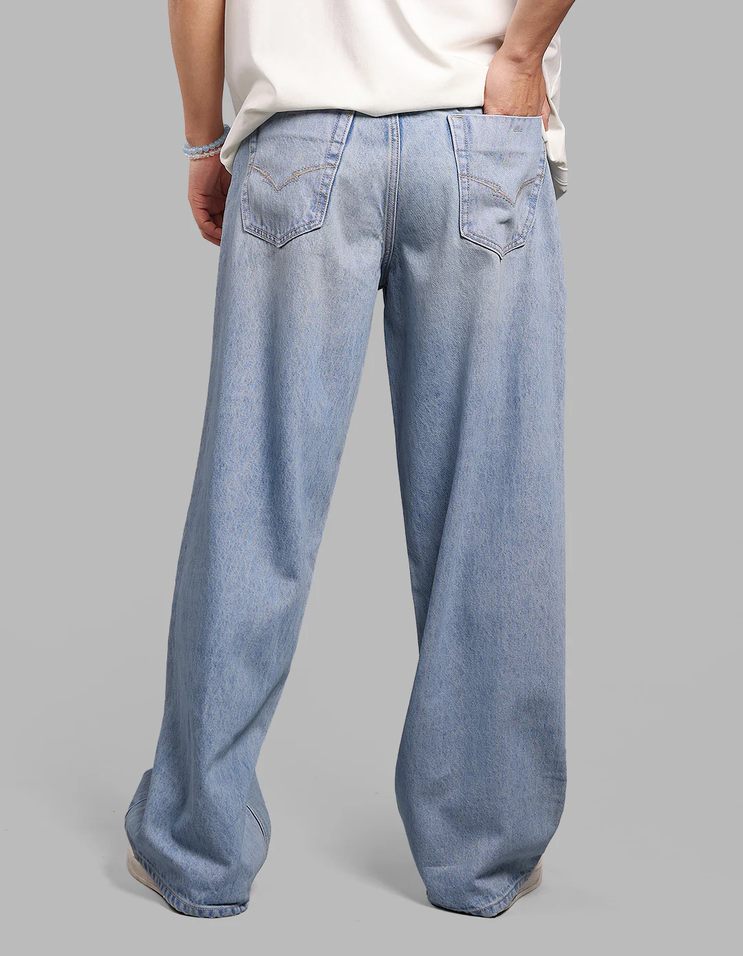Lt Blue 5 Pocket Extra Loose Fit Jeans - Image 6