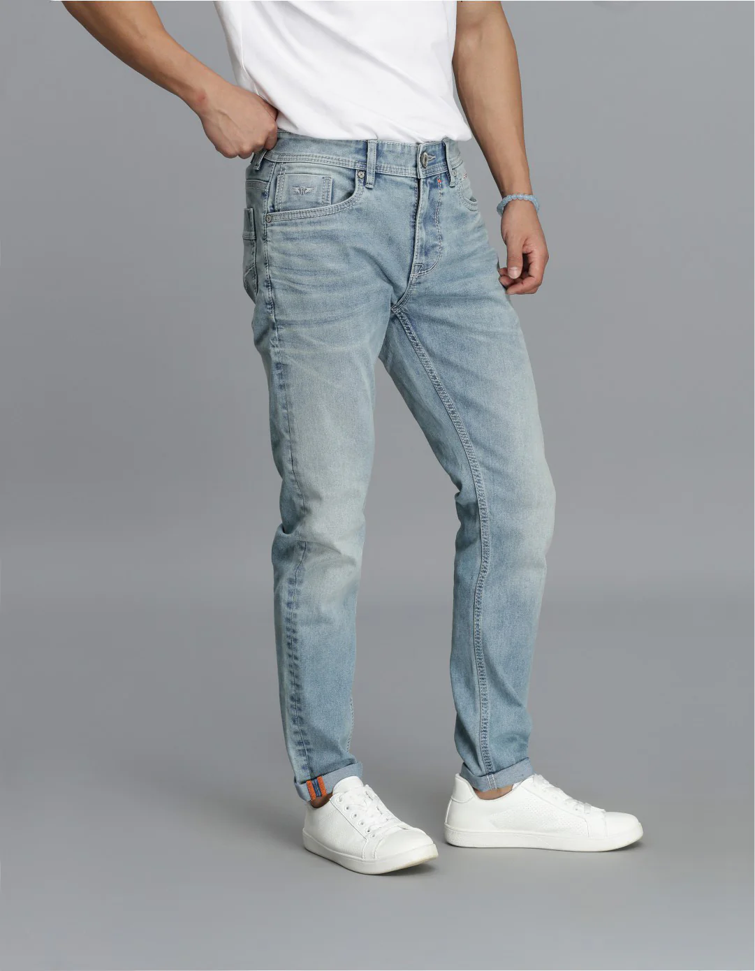 Lt Blue 5 Pocket Low-Rise Ankle Length jeans - Image 4