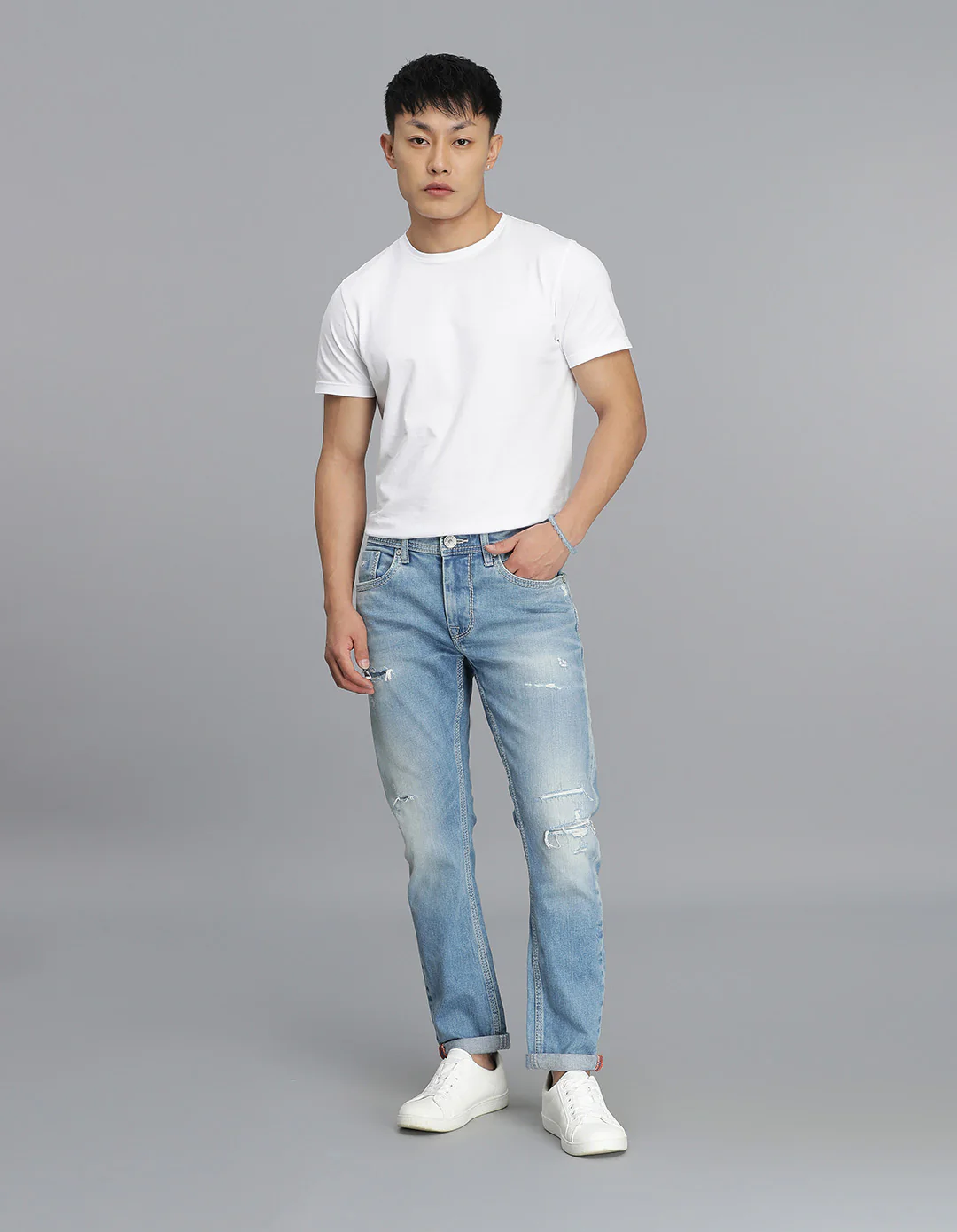 Lt Blue 5 Pocket Low-Rise Ankle Length Jeans - Image 2