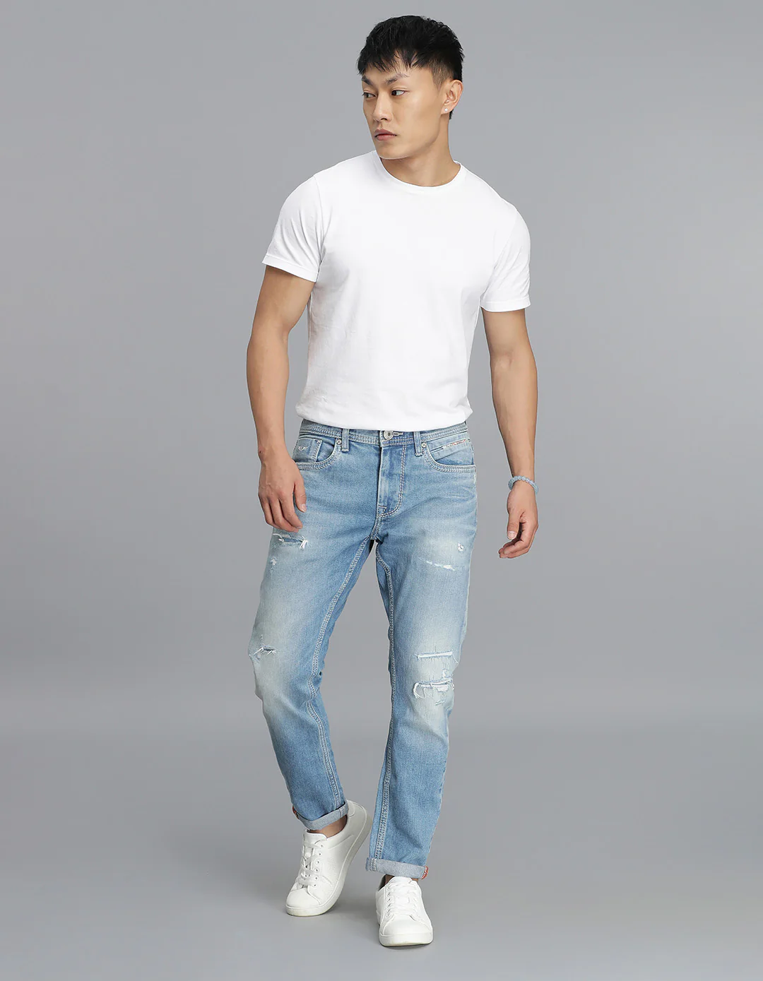 Lt Blue 5 Pocket Low-Rise Ankle Length Jeans - Image 3