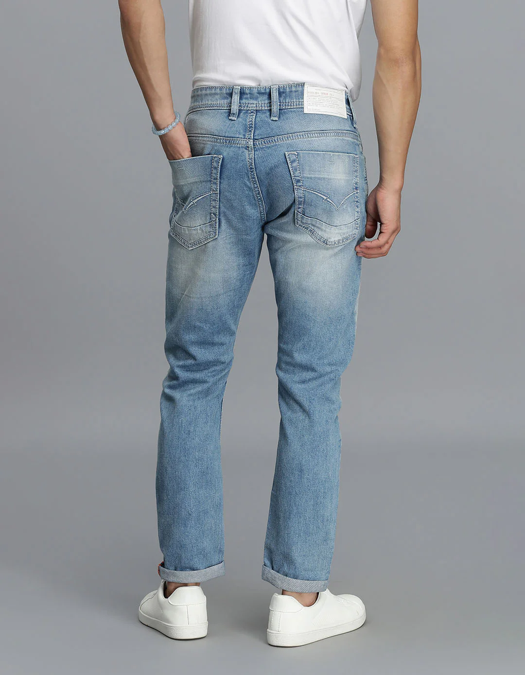 Lt Blue 5 Pocket Low-Rise Ankle Length Jeans - Image 4