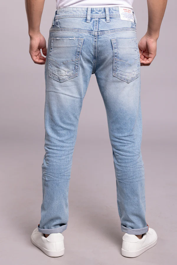 Lt Blue 5 Pocket Low-Rise Ankle Length Jeans - Image 5
