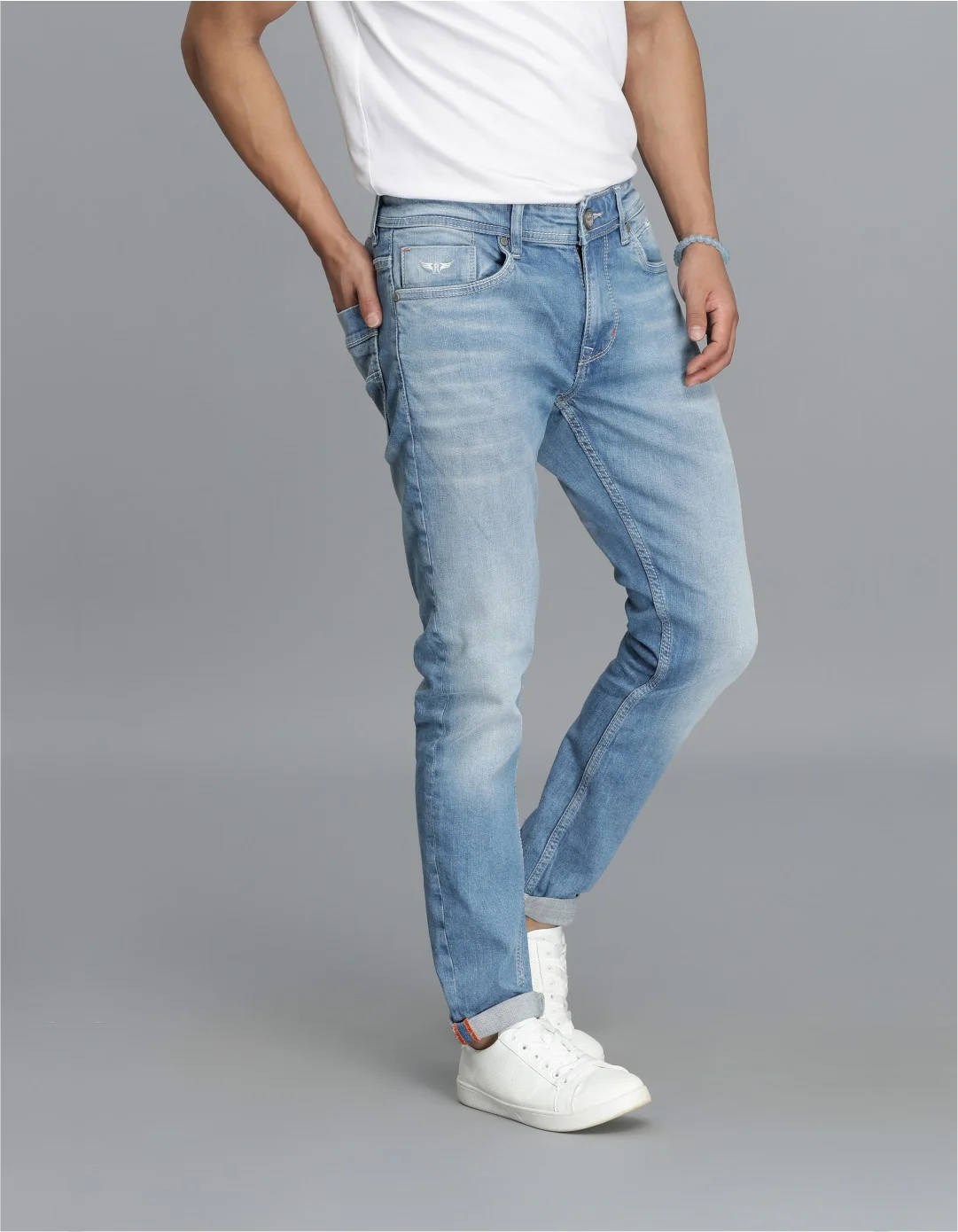 Lt Blue 5 Pocket Low-Rise Ankle Length jeans - Image 4