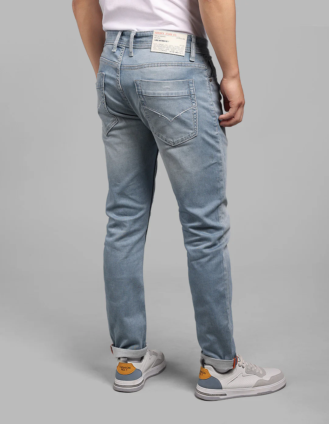 Lt Blue 5 Pocket Low-Rise Ankle Length Stretch Jeans - Image 5