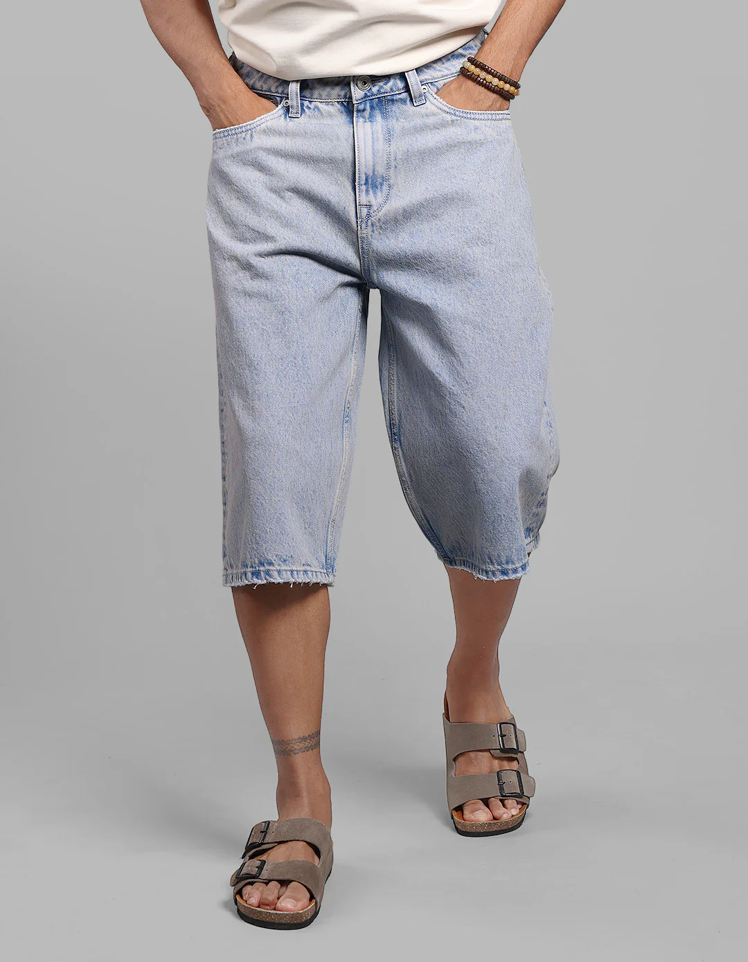 Lt Blue Loose Fit Jorts