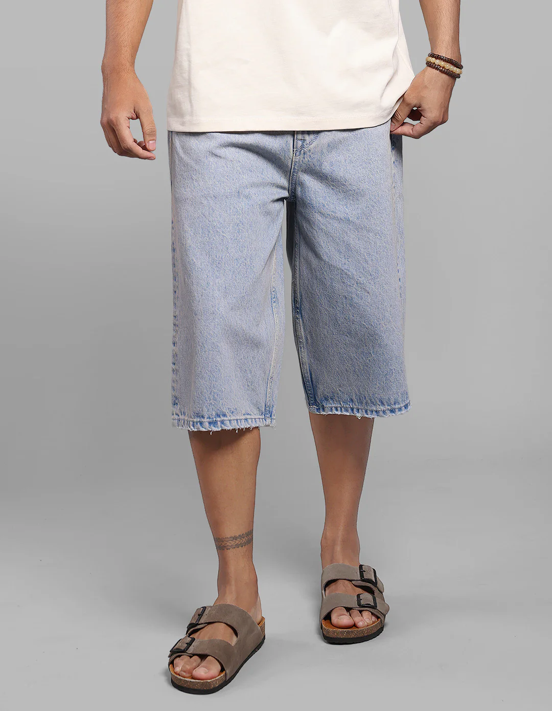 Lt Blue Loose Fit Jorts - Image 3