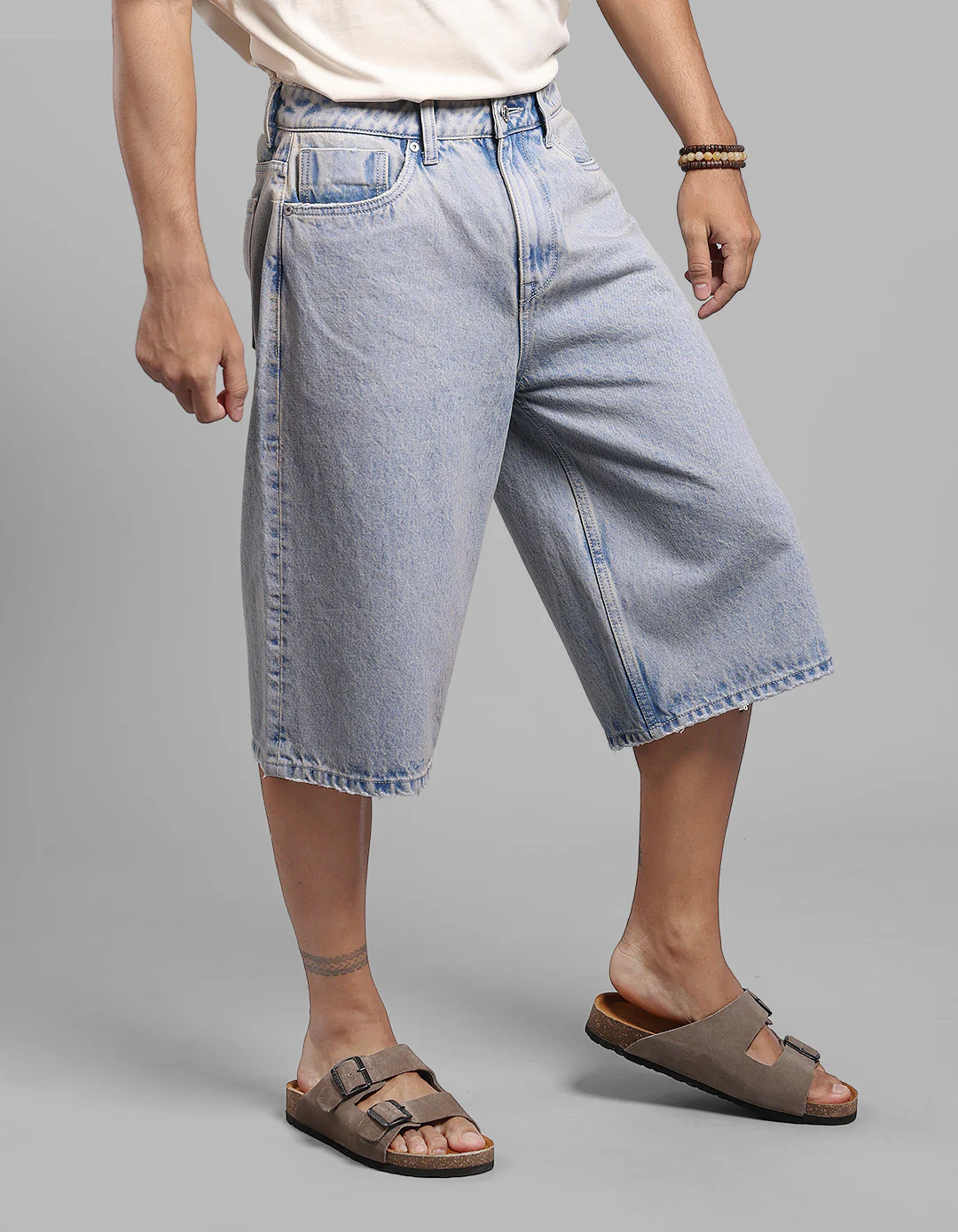 Lt Blue Loose Fit Jorts - Image 5