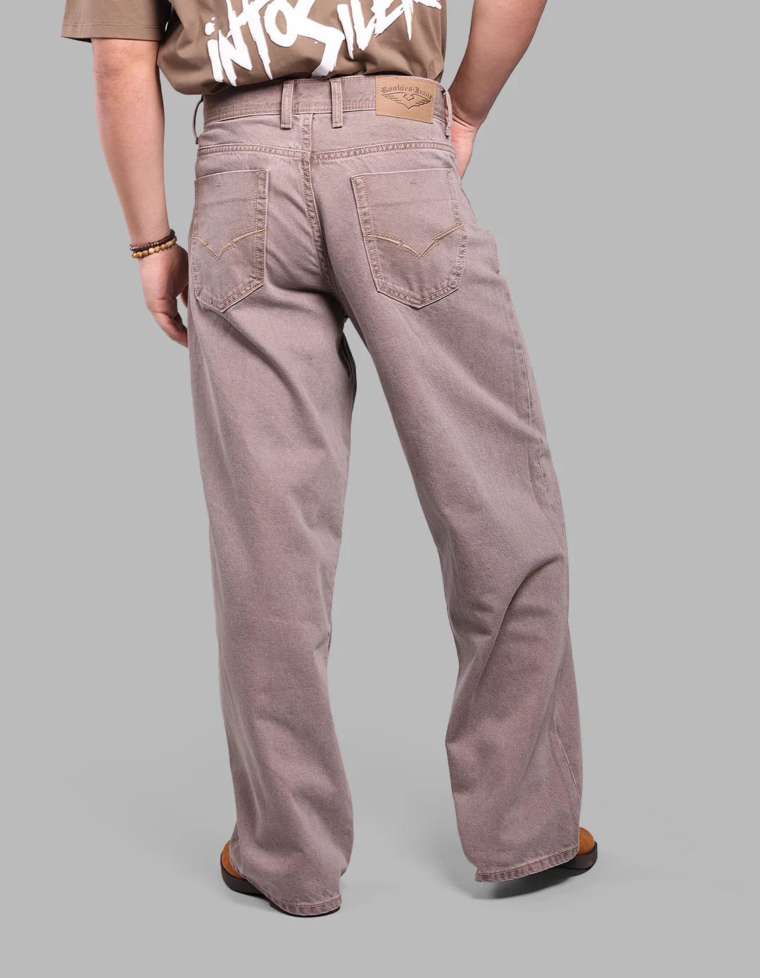 Lt Brown 5 Pocket Extra Loose Fit Jeans - Image 6