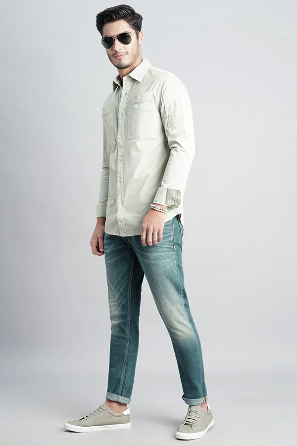 Lt Green 5 Pocket Low-Rise Ankle Length Jeans - Image 2