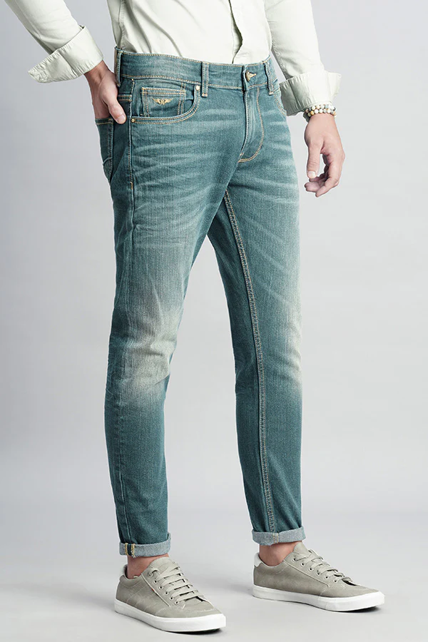Lt Green 5 Pocket Low-Rise Ankle Length Jeans - Image 3
