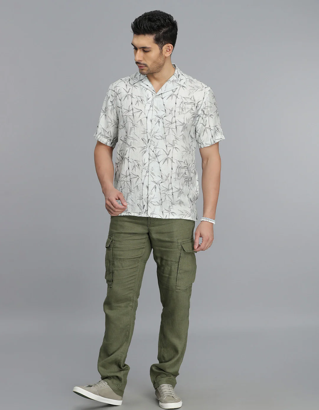 Lt Green Half Sleeves Printed Shirt - Image 2