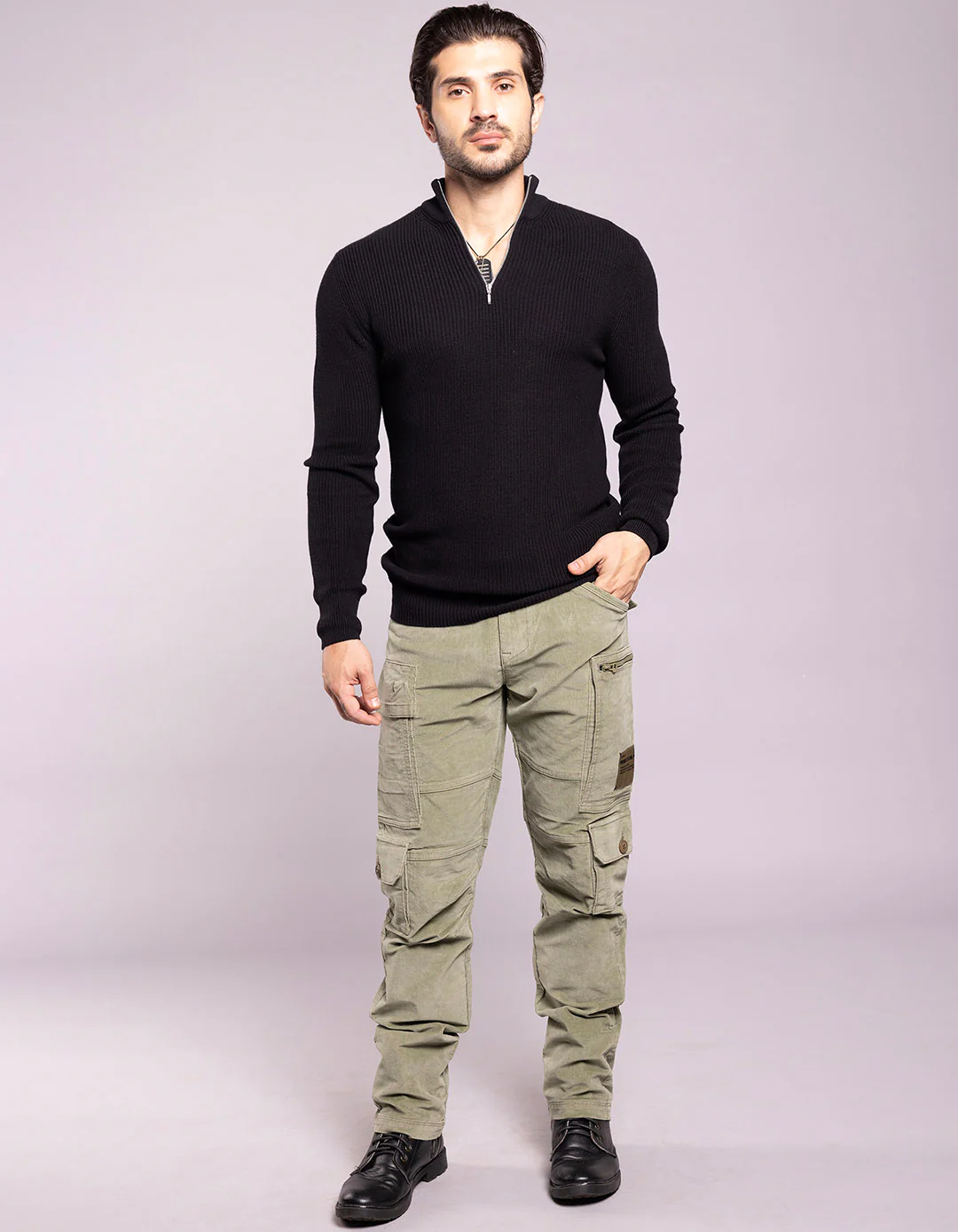 Lt Green Regular Fit Cargo Pant - Image 2