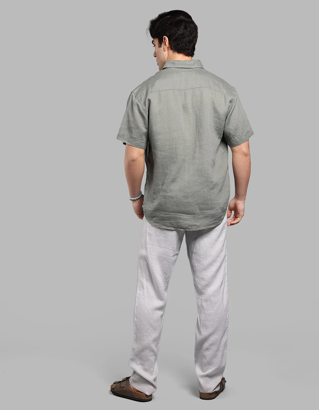 Lt Grey 100% Linen Pant - Image 4