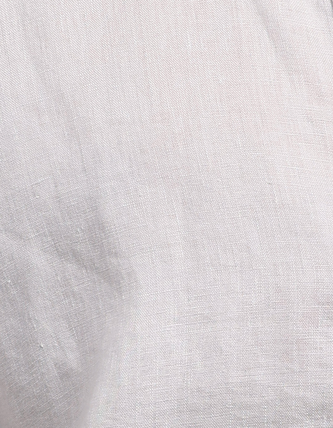 Lt Grey Half Sleeve 100% Linen Shirt - Image 7