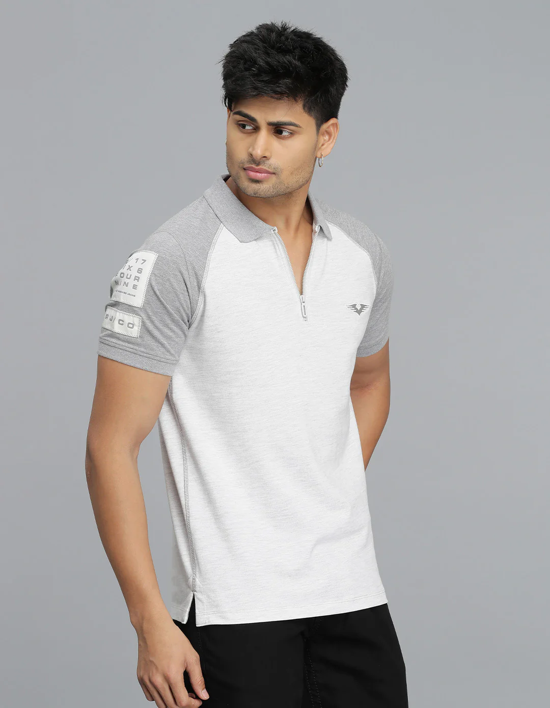 Lt Grey Half Sleeves Pique Polo Tee - Image 2